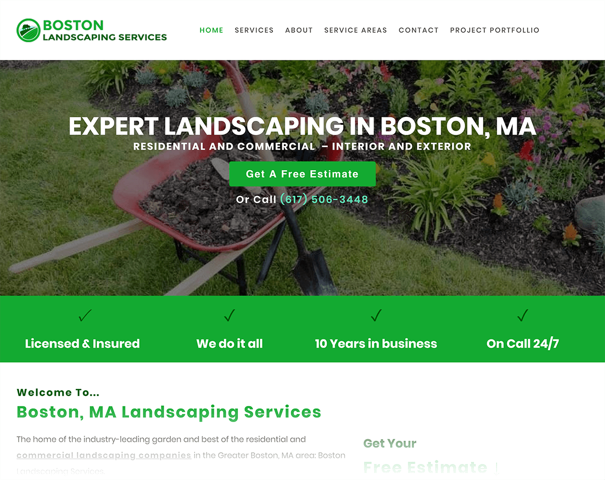 Boston landscaping company local headline example