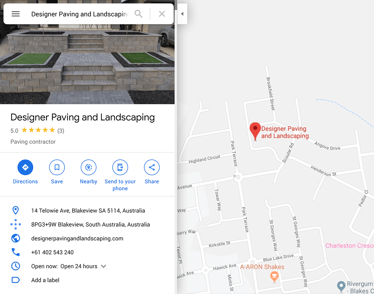 Competitor location on Google Maps