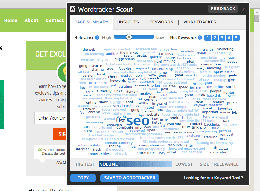 công cụ SEO - Wordtracker Scout