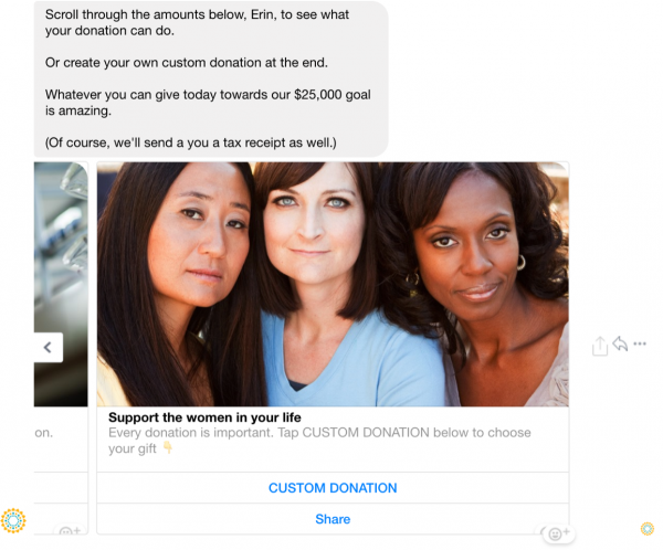 chatbot - Quỹ từ thiện về ung thư buồng trứng Canada