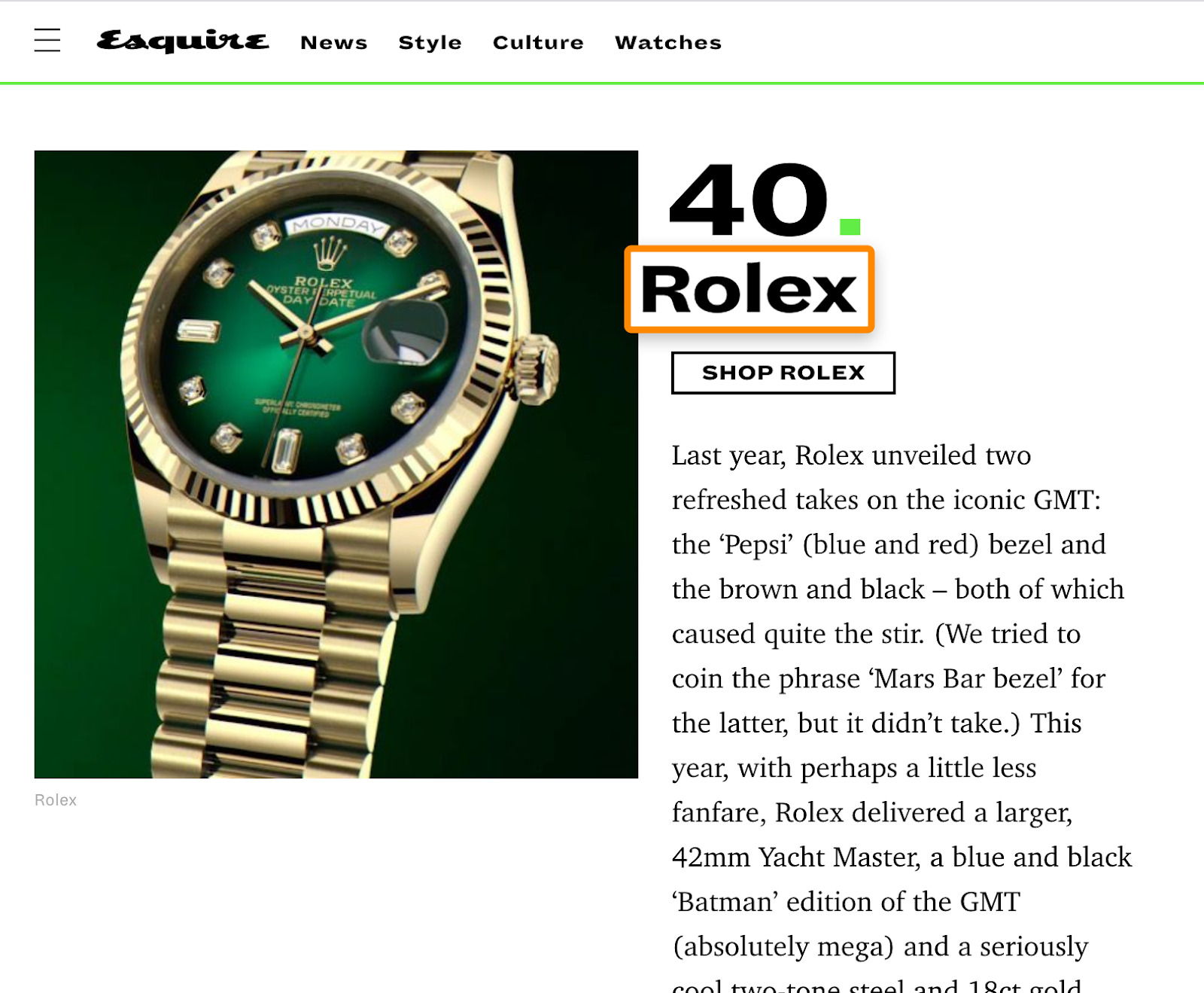 tất cả đều đề cập đến đồng hồ từ các thương hiệu nổi tiếng  như Rolex