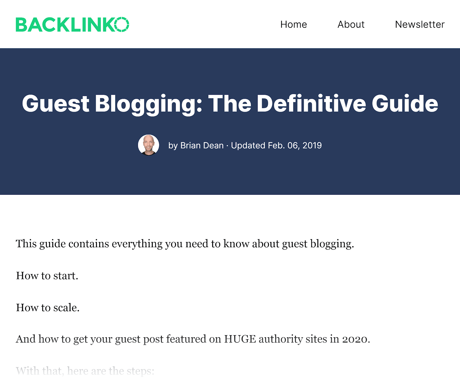 Backlinko - Hướng dẫn dứt khoát để viết blog cho khách