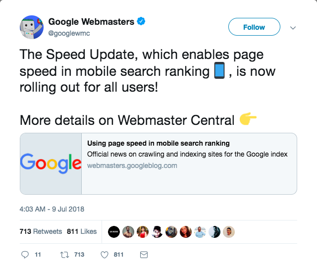 Tweet của Google Webmaster