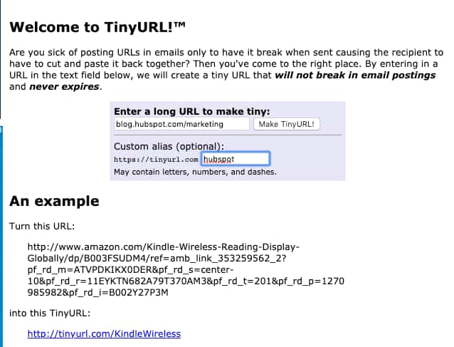 Công cụ rút ngắn liên kết miễn phí TinyURL