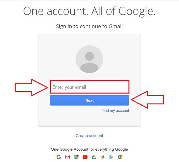 Đăng nhập vào gmail để truy cập vào Search Console