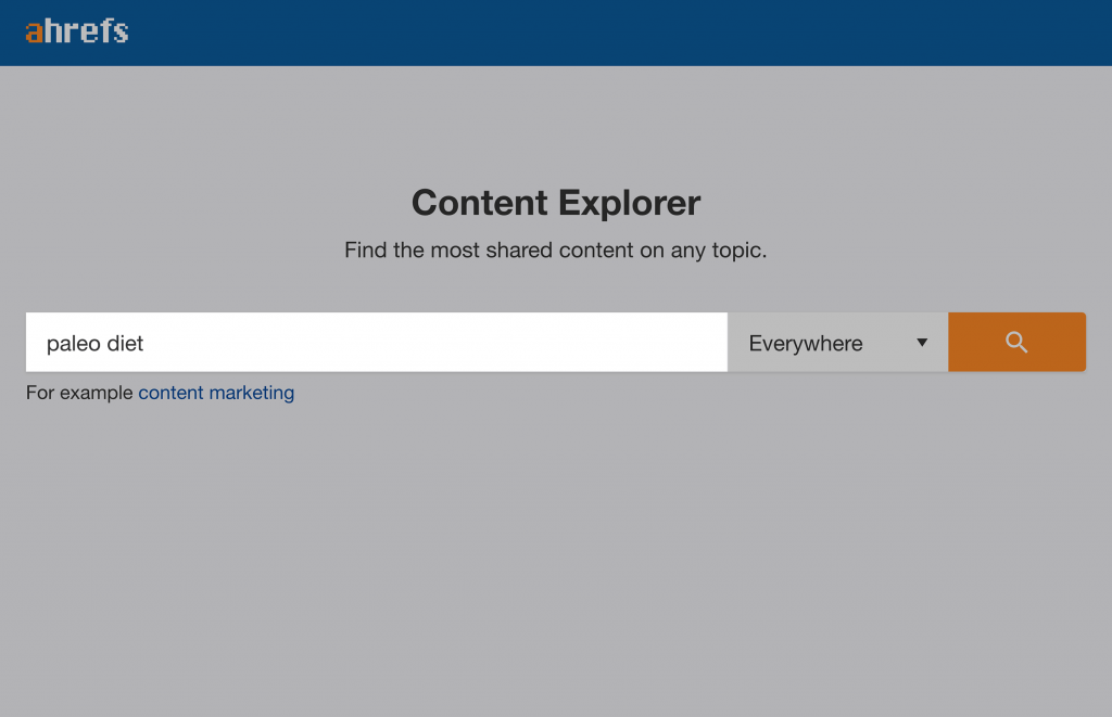 Tìm kiếm một từ khóa bất kỳ trên Content Explorer