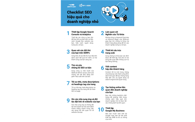 Infographics: Checklist SEO hiệu quả cho doanh nghiệp nhỏ