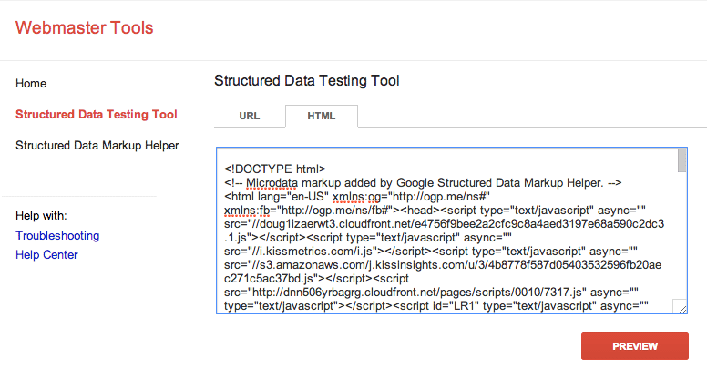 Sử dụng Structured Data Testing Tool