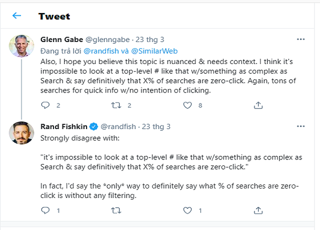 Rand Fishkin không đồng ý với ý kiến của Glenn Gabe